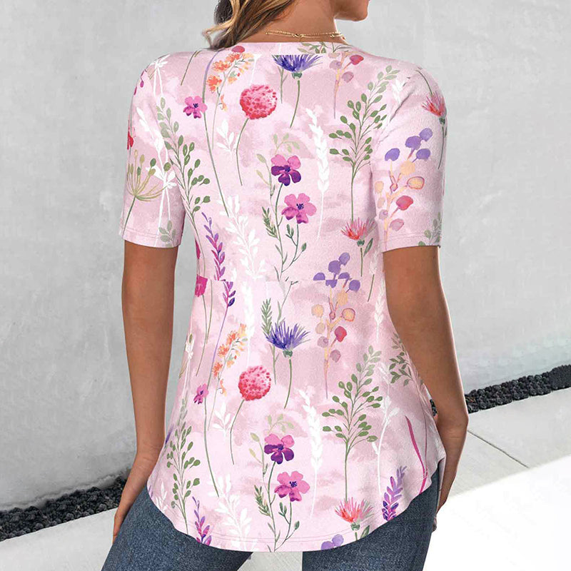 Stylish Blouse With Floral Motif