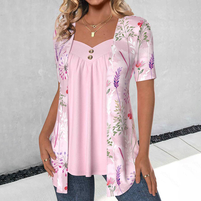 Stylish Blouse With Floral Motif